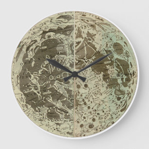Bowles' Selenography or a Map of the Moon - 1780 Large Clock
