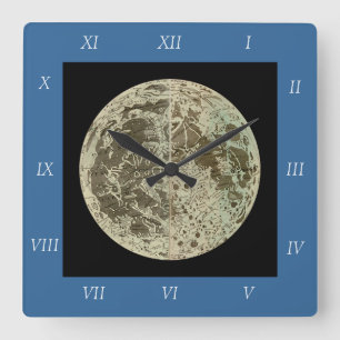 Bowles' Selenography or a Map of the Moon - 1780 Square Wall Clock