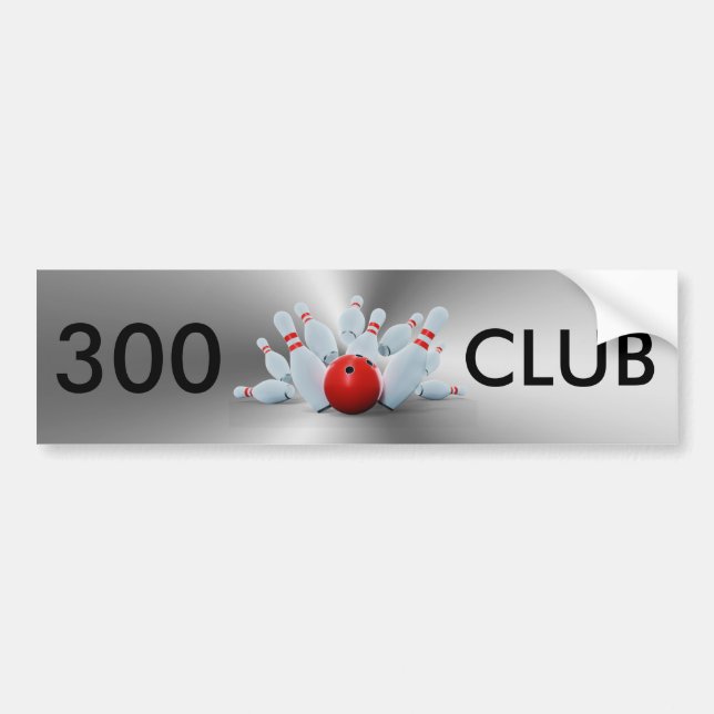 Bowling 300 Club Bumper Sticker (Front)
