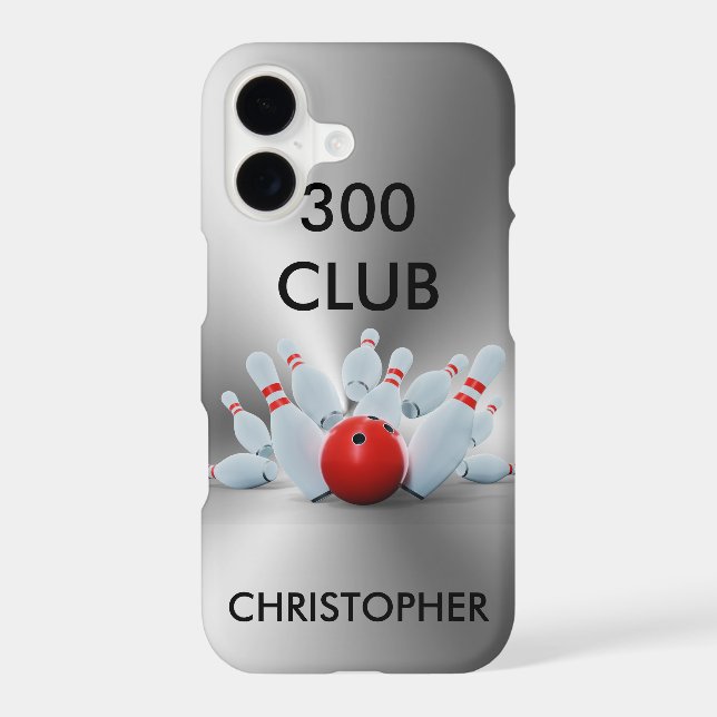 Bowling 300 Club Personalised iPhone Case (Back)