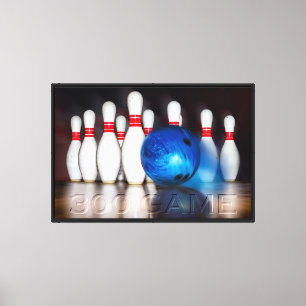 Bowling 300 Game, Bowling Ball & 10 Pins Canvas Print