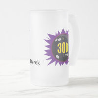 Bowling 300 Game, Purple with Bowling Ball Art,