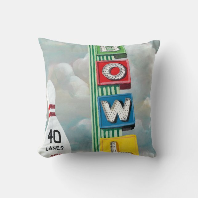 Bowling Alley Artwork Cushion (Front)