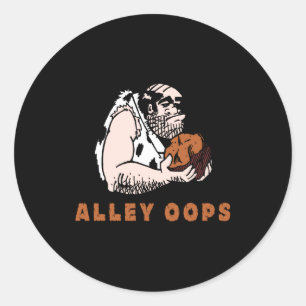 Bowling Alley Oops Caveman Classic Round Sticker