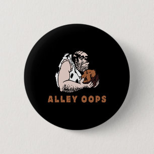 Bowling Alley Oops Caveman T Shirt  6 Cm Round Badge