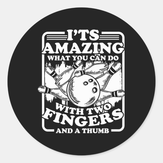 Bowling Alley Pins Spare Strike 2  Classic Round Sticker (Front)