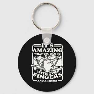 Bowling Alley Pins Spare Strike Key Ring
