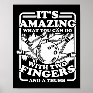 Bowling Alley Pins Spare Strike Poster
