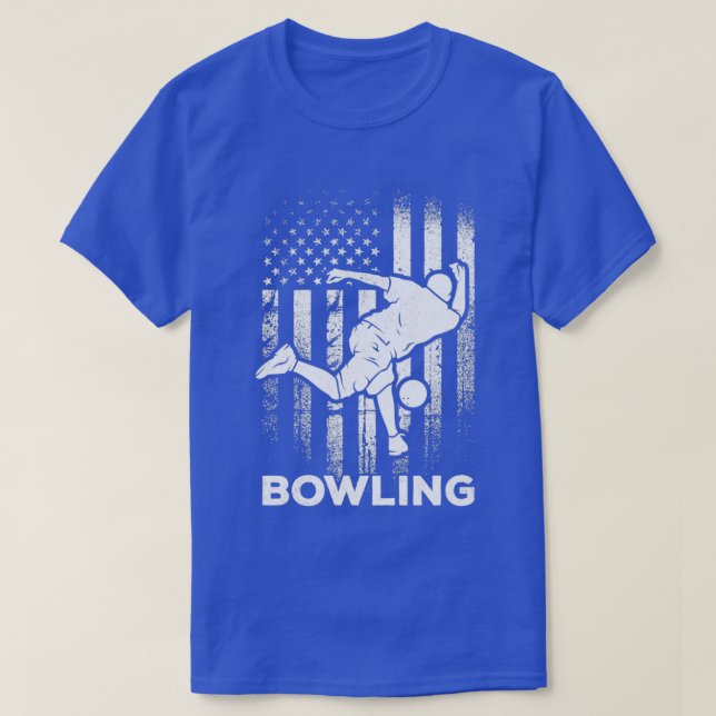 Bowling American Flag Bowling Team Bowling Flag Bo T-Shirt (Design Front)