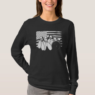 Bowling American Flag Patriotic Bowler Vintage T-Shirt