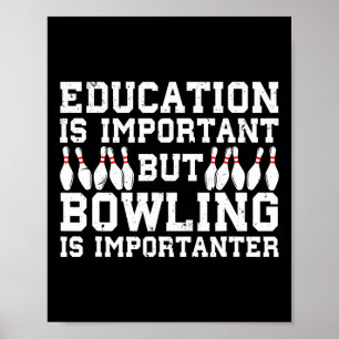Bowling Art For Men Women Bowling Lover Pin Target Poster