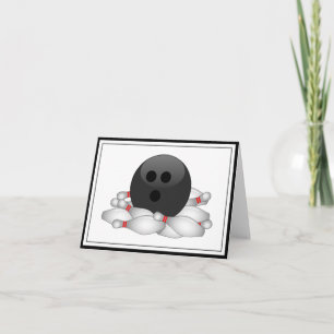 Bowling Ball And Pins Card