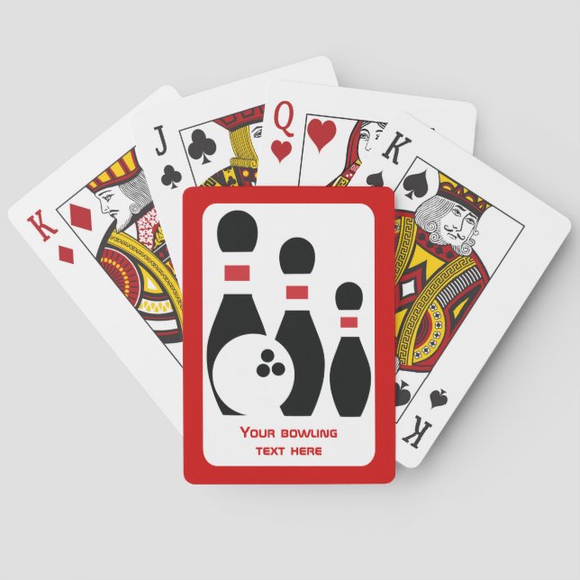Bowling ball and pins custom playing cards (Back)