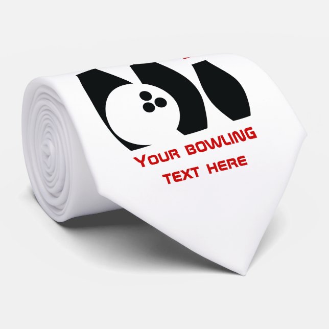 Bowling ball and pins custom tie (Rolled)