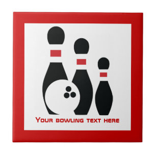 Bowling ball and pins custom tile