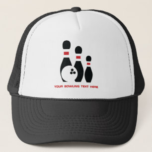 Bowling ball and pins custom trucker hat