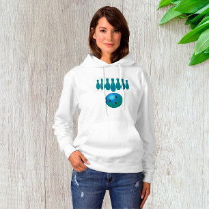 Bowling Ball and Pins Fun Sports Hoodie