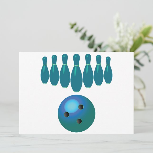 Bowling Ball and Pins Fun Sports Invitation (Creator Uploaded)