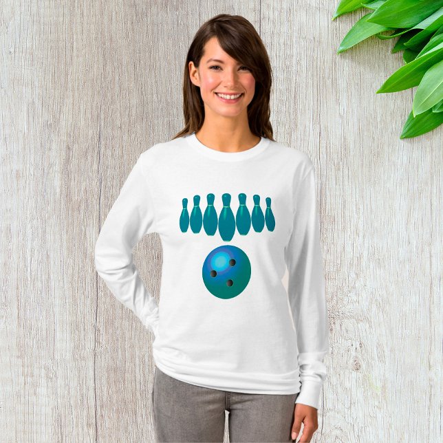 Bowling Ball and Pins Fun Sports T-Shirt (Creator Uploaded)