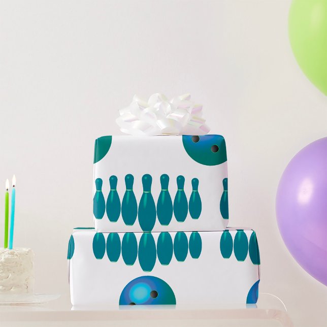 Bowling Ball and Pins Fun Sports Wrapping Paper (Creator Uploaded)
