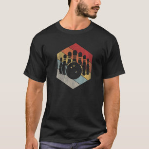 Bowling Ball And Pins Geometric Distressed Vintage T-Shirt
