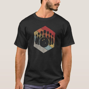 Bowling Ball And Pins Geometric Distressed Vintage T-Shirt