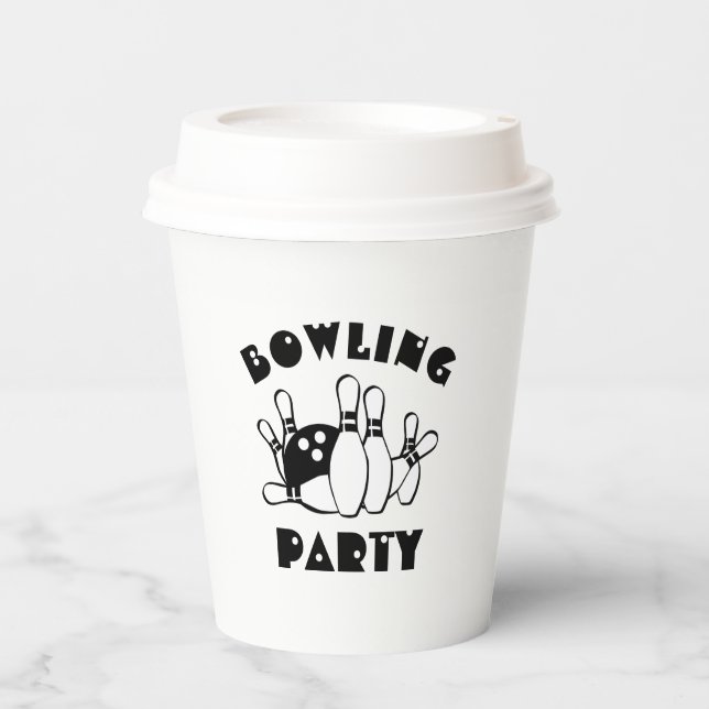 Bowling Ball And Pins   Paper Cups (Front)