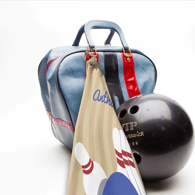 Bowling Ball and Pins Personalised Towel (Creator Uploaded)