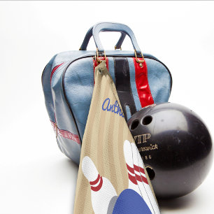 Bowling Ball and Pins Personalized Towel