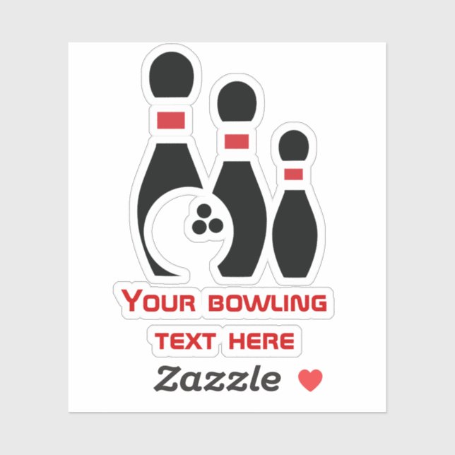 Bowling ball and pins red and black custom (Sheet)