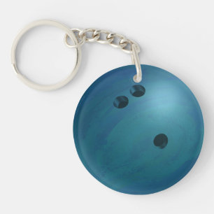 Bowling Ball Blue Key Ring