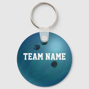 Bowling Ball Blue Key Ring