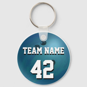 Bowling Ball Blue Key Ring