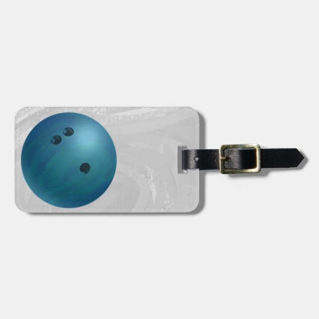 Bowling Ball Blue Luggage Tag (Front Horizontal)