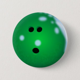 Bowling Ball (Green) 6 Cm Round Badge