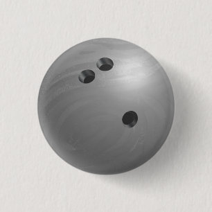 Bowling Ball Grey 3 Cm Round Badge