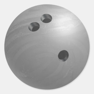Bowling Ball Grey Classic Round Sticker