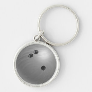 Bowling Ball Grey Key Ring