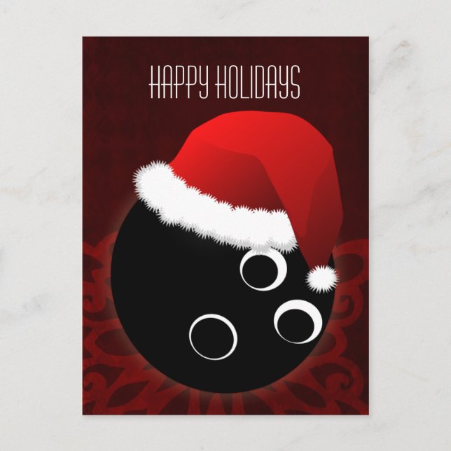 bowling ball Holiday greeting Postcard (Front)