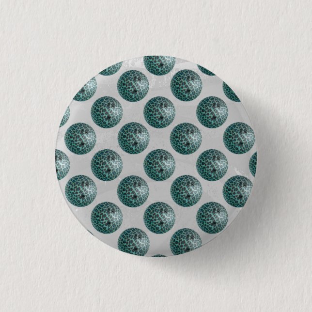 Bowling Ball Leopard Teal 3 Cm Round Badge (Front)