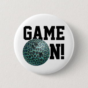 Bowling Ball Leopard Teal 6 Cm Round Badge