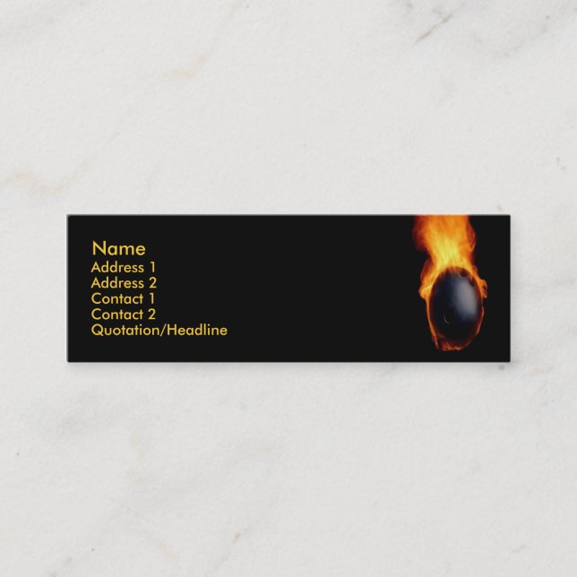 Bowling Ball On Fire Business Card (Front)