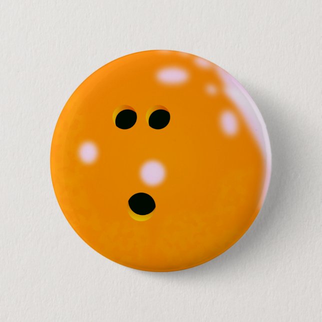 Bowling Ball (Orange) Button (Front)