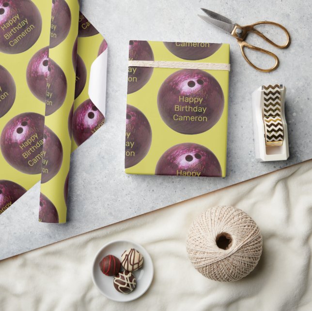 Bowling Ball Personalised Wrapping Paper (Crafts)
