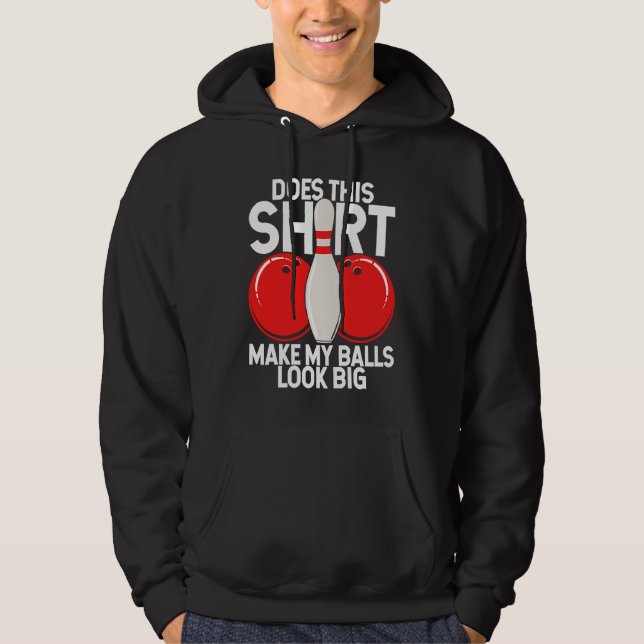 Bowling Ball Pin Bowler Strike Bowling Fanatic Bow Hoodie (Front)