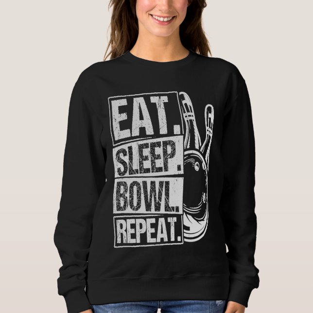 Bowling Ball Pin Bowler Strike Bowling Fanatic Bow Sweatshirt (Front)