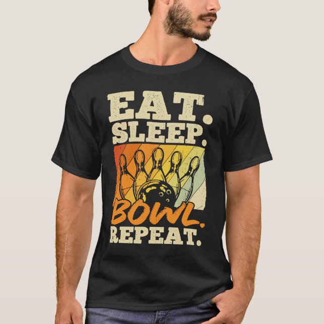 Bowling Ball Pin Bowler Strike Bowling Team Bowlin T-Shirt (Front)