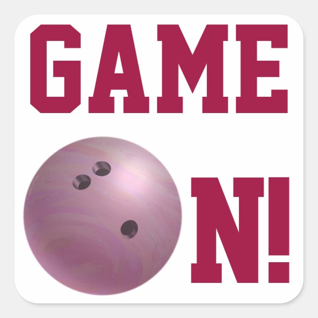 Bowling Ball Pink Square Sticker (Front)