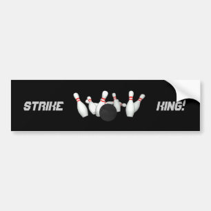 Bowling Ball & Pins: 3D Model: Bumper Sticker