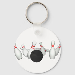 Bowling Ball & Pins: 3D Model: Key Ring